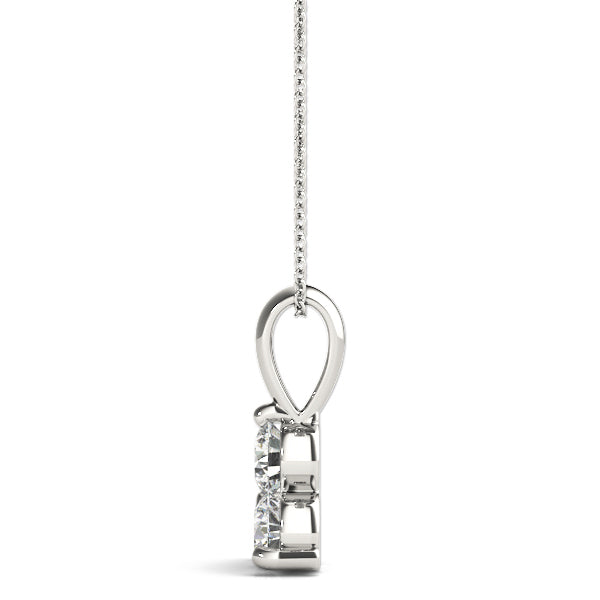 14K White Gold Lab Diamond 3-Stone Pendant