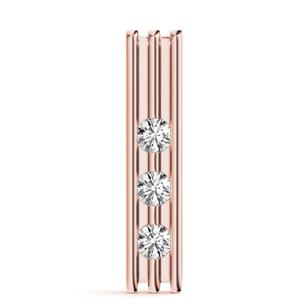 Rose Gold 3-Stone Lab Diamond Pendant