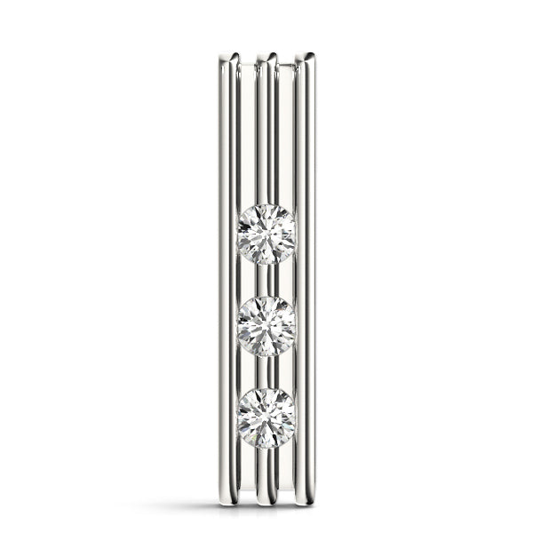 14K White Gold 3-Stone Diamond Pendant