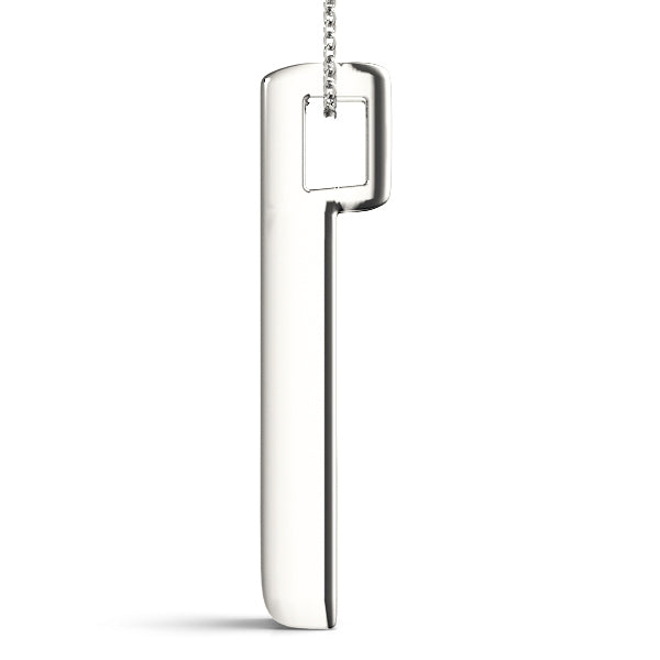 14K White Gold 3-Stone Diamond Pendant