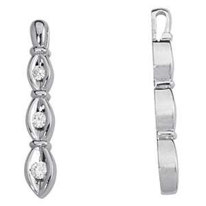 3-Stone Lab Diamond Pendant in 18K White Gold