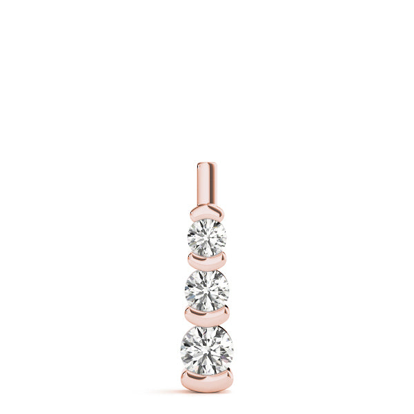 18K Rose Gold Lab Diamond 3-Stone Pendant