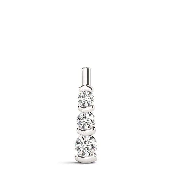 3-Stone White Platinum Diamond Pendant