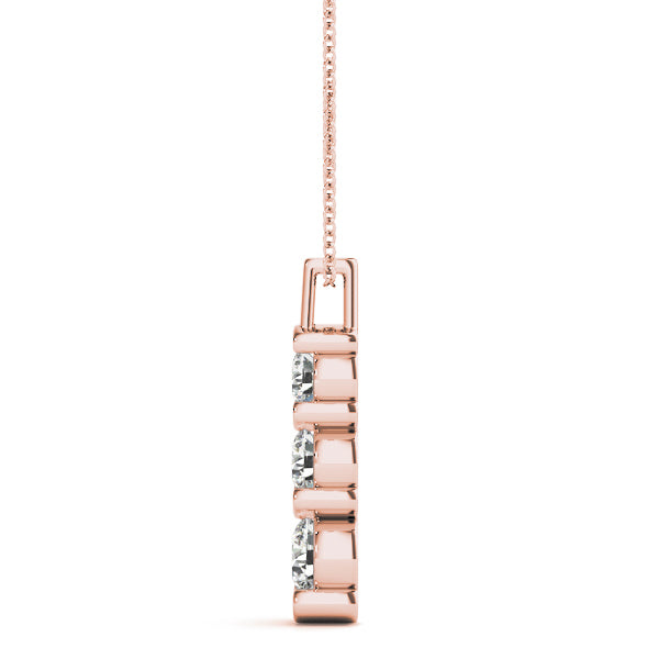 18K Rose Gold Lab Diamond 3-Stone Pendant