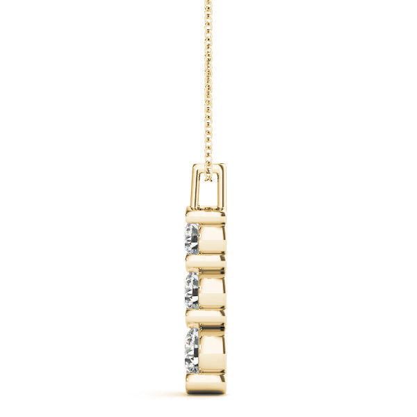 18K Yellow Gold Lab Diamond 3-Stone Pendant