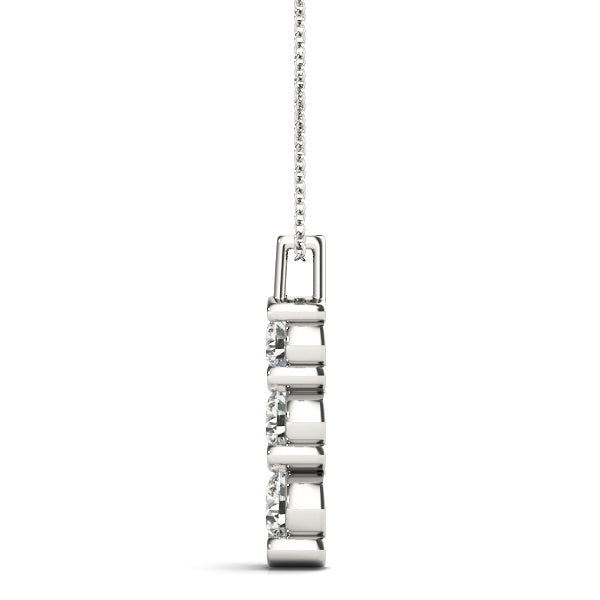 18K White Gold Lab Diamond 3-Stone Pendant 0.5ctw