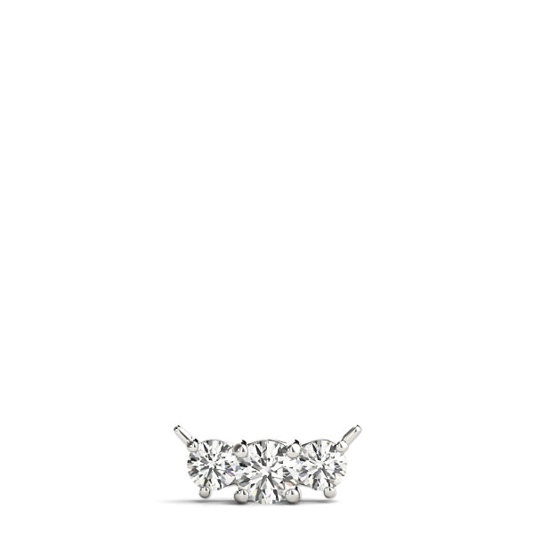 18K White Gold Lab Diamond 3-Stone Pendant
