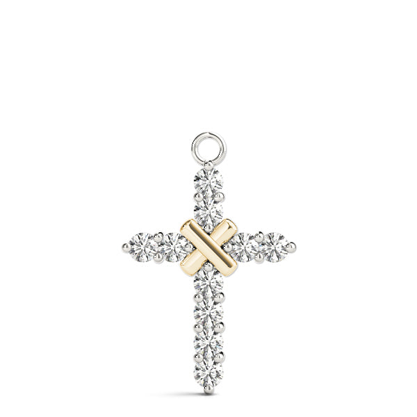 14K Yellow Gold 1 CT Diamond Cross Pendant