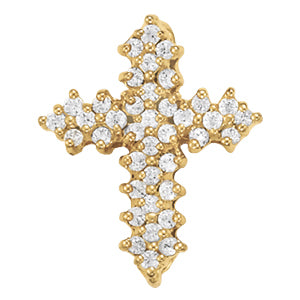 18K White Gold Diamond Religious Cross Pendant