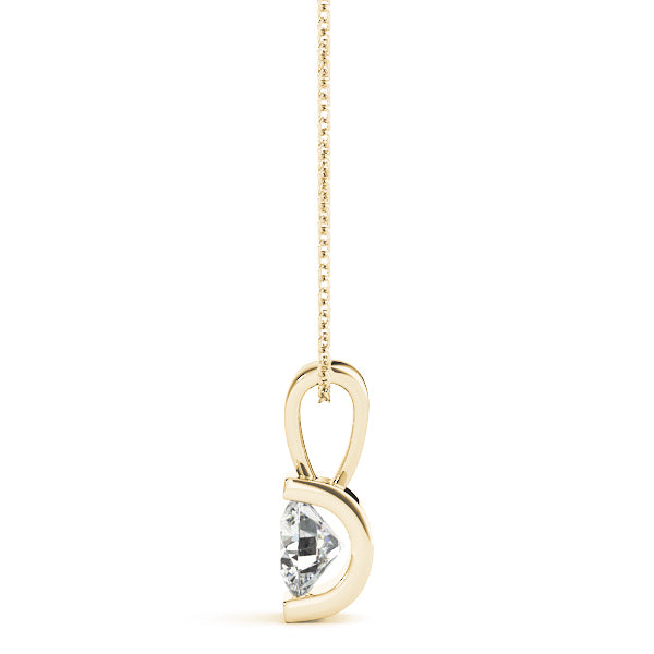 1 CT Lab Diamond 14K Yellow Gold Pendant