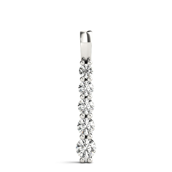 18K White Gold Round Diamond Fashion Pendant