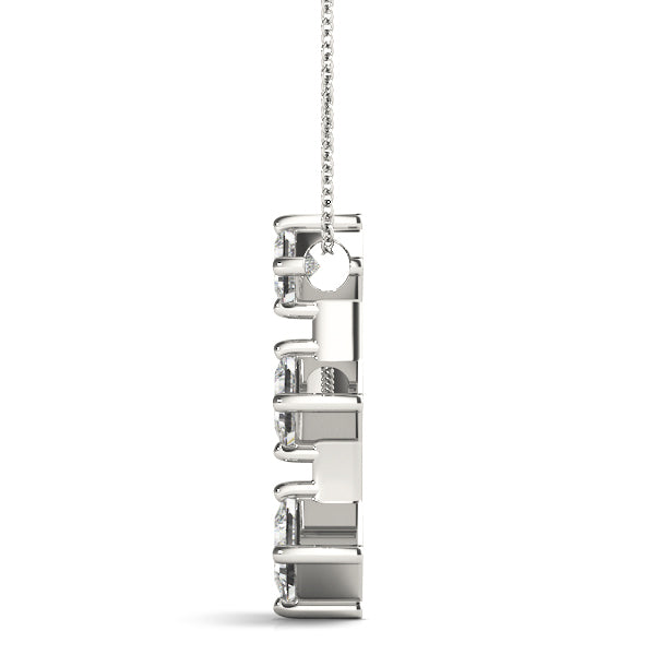 Platinum Square Diamond 3-Stone Pendant