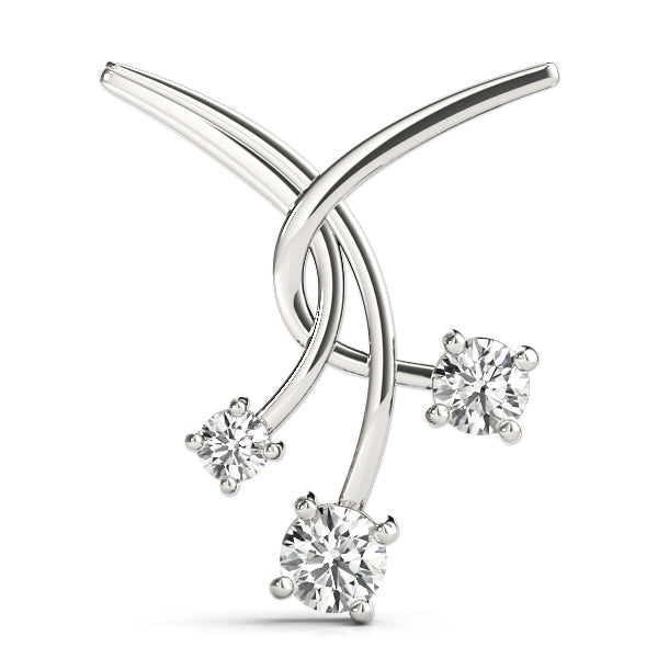 18K White Gold Lab Diamond 3-Stone Pendant
