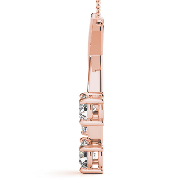 Rose Gold Lab Diamond 3-Stone Pendant 0.50ctw