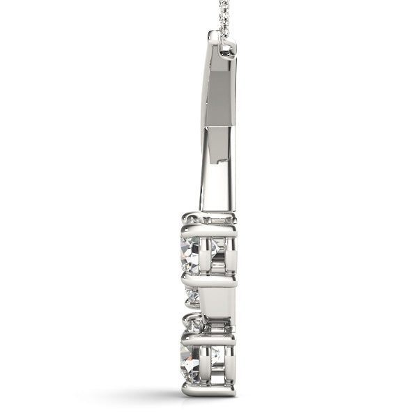 18K White Gold Lab Diamond 3-Stone Pendant