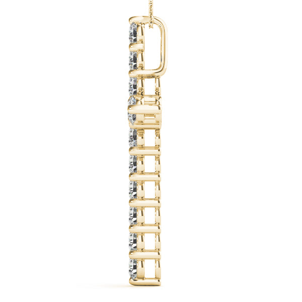 Diamond Religious Cross Pendant - 14K Yellow Gold