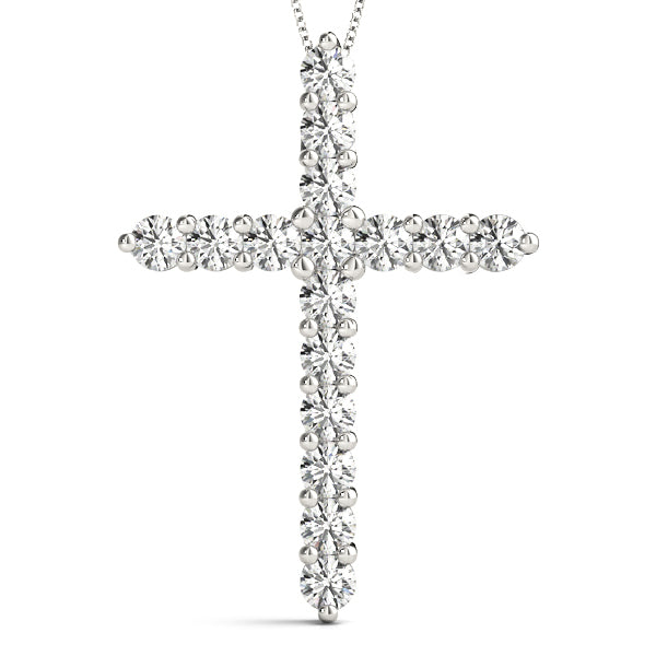 White Gold Diamond Cross Pendant | Religious Jewelry