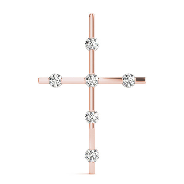 Rose Gold Diamond Cross Pendant | Religious Jewelry