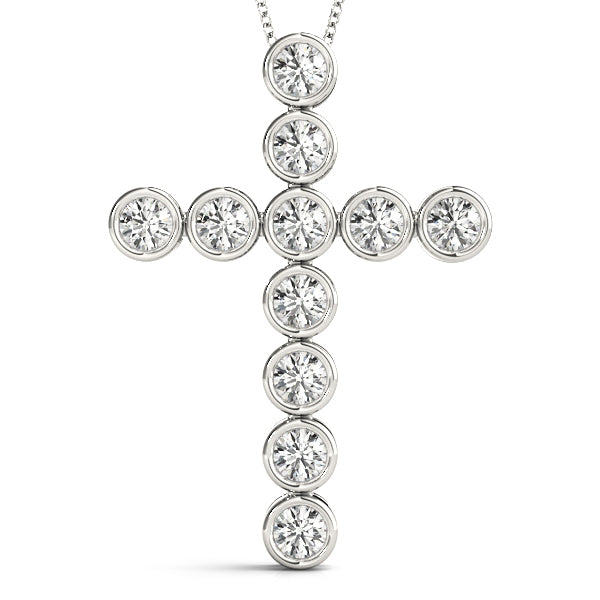 White Gold Diamond Cross Pendant | Religious Jewelry