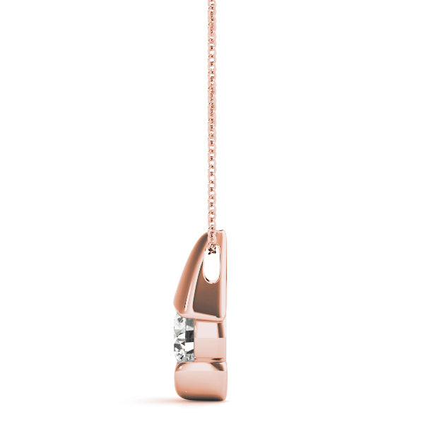 14K Rose Gold 1/2 CT Diamond Solitaire Pendant