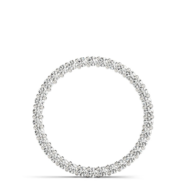 18K White Gold Round Diamond Circle Pendant