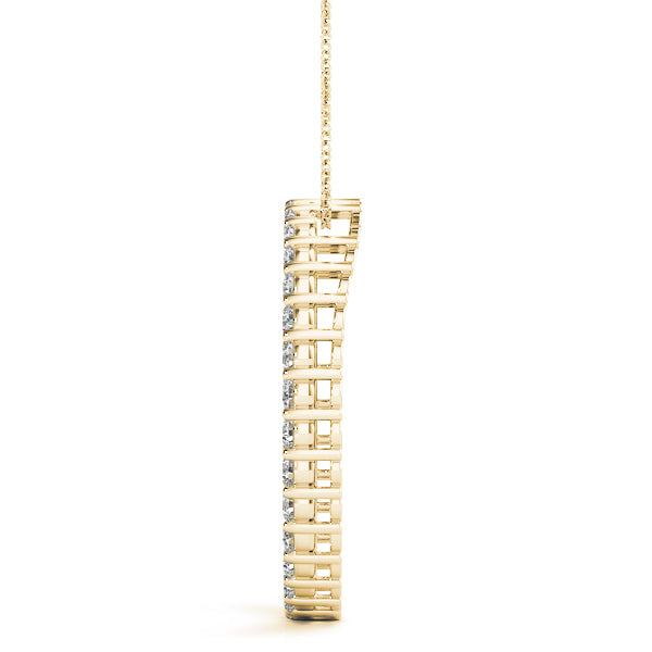 14K Yellow Gold Diamond Circle Pendant
