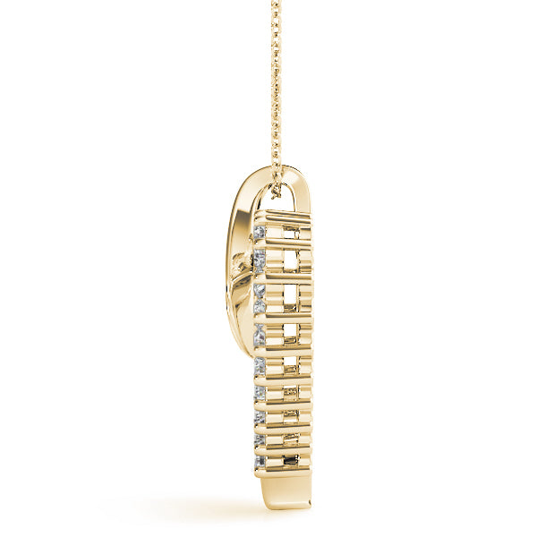 14K Yellow Gold Diamond Heart Pendant