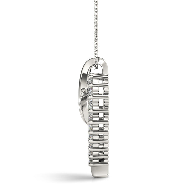 18K White Gold Diamond Heart Pendant