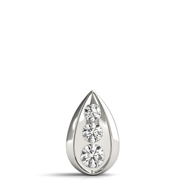Platinum White Lab Diamond 3-Stone Pendant