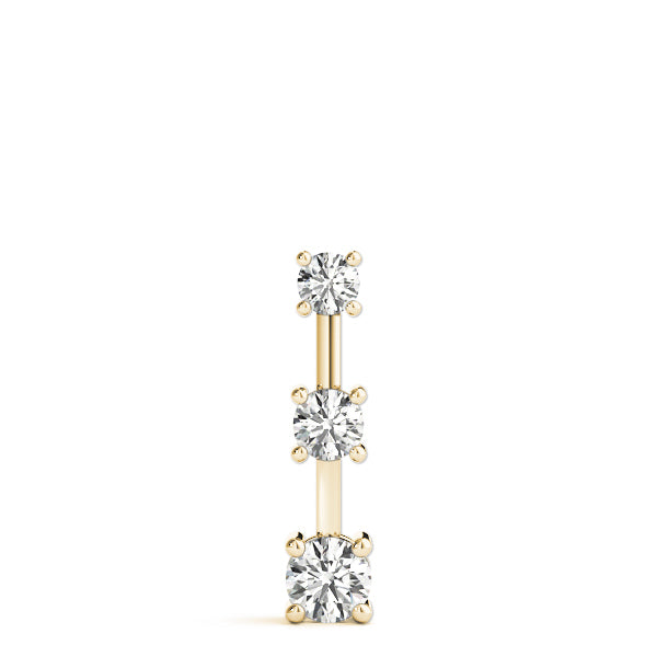 14K Yellow Gold 1 CT Round Diamond Pendant Necklace