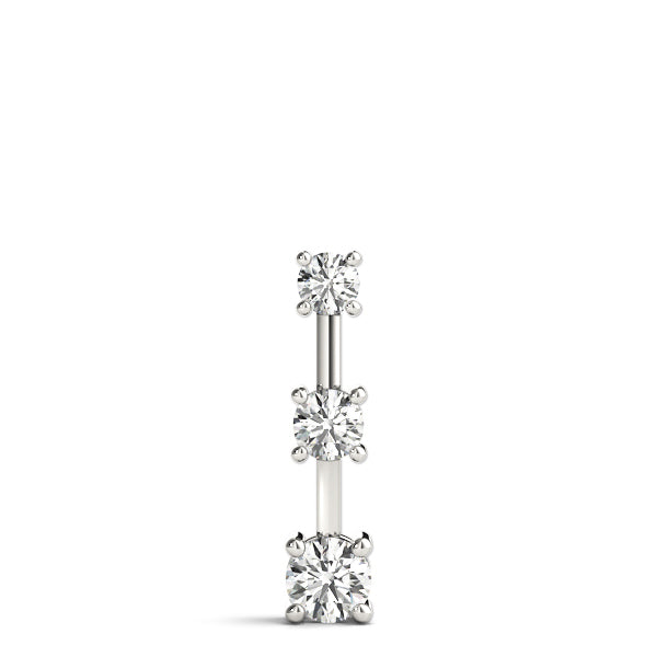 Platinum 1 CT Diamond Three Stone Pendant Necklace