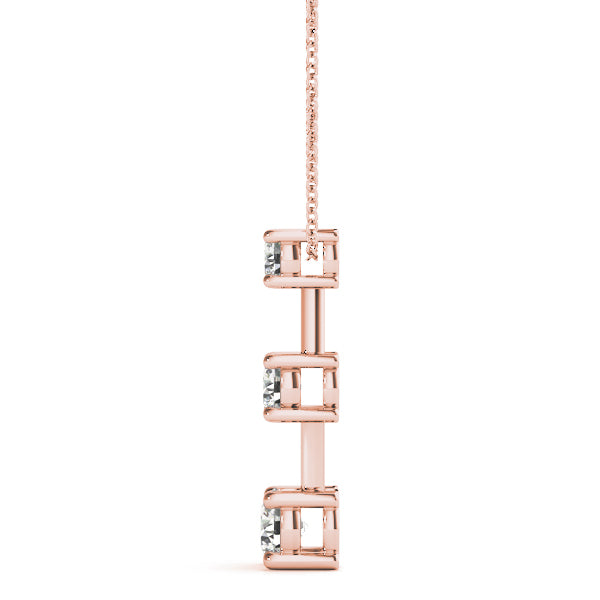 14K Rose Gold 1 CT Round Diamond Pendant