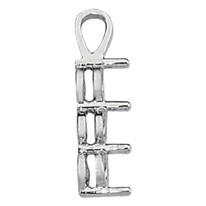 White Gold 3-Stone Lab Diamond Pendant