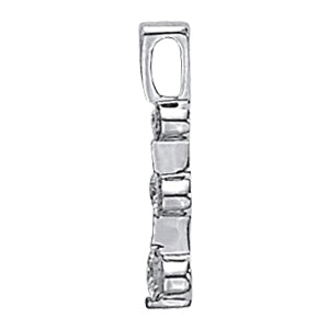 Platinum White Gold Round Diamond 3-Stone Pendant