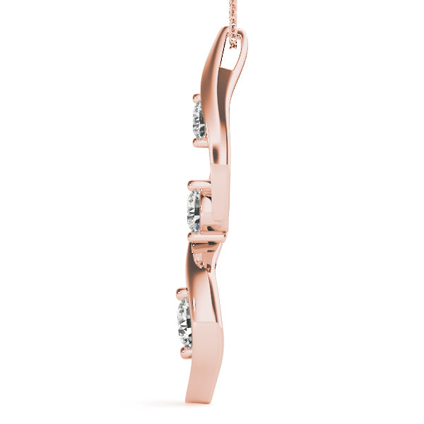 Rose Gold Lab Diamond 3-Stone Pendant 0.40ctw