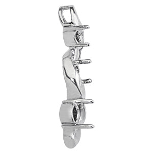 14K White Gold Lab Diamond 3-Stone Pendant