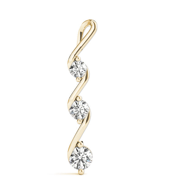 14K Yellow Gold Lab Diamond 3-Stone Pendant