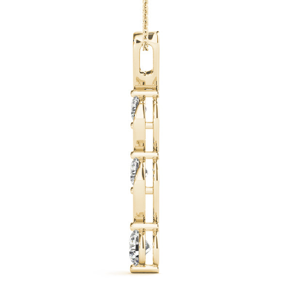 14K Yellow Gold Lab Diamond 3-Stone Pendant
