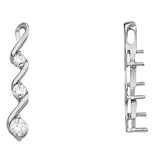 Platinum 3-Stone Lab Diamond Pendant