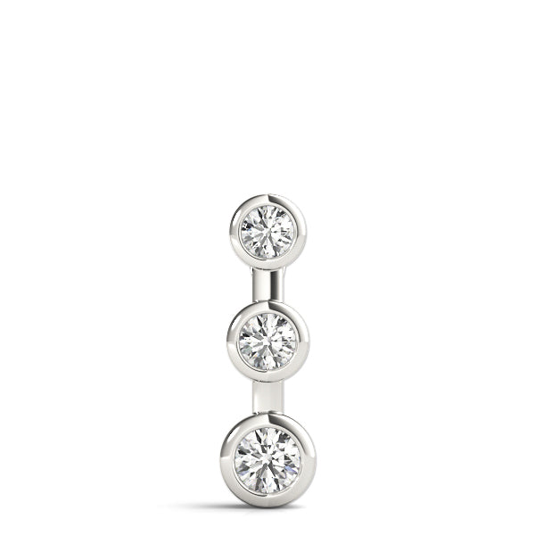 Lab Diamond 3 Stone 14K Gold Pendant