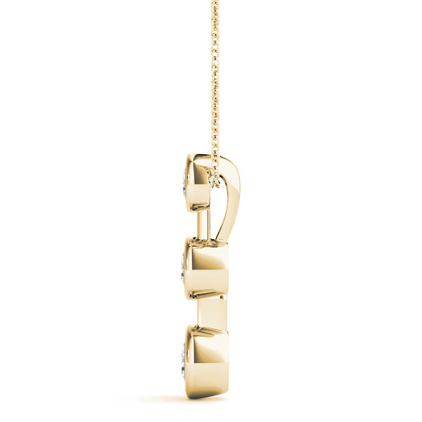 14K Yellow Gold Lab Diamond 3-Stone Pendant