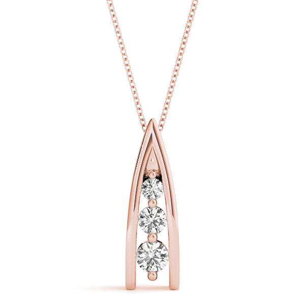 Rose Gold Lab Diamond 3-Stone Pendant | 0.35 CTW