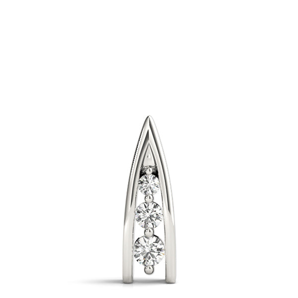 Platinum White 3-Stone Diamond Pendant