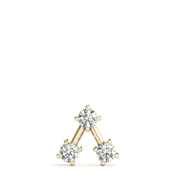 18K Yellow Gold Round Diamond 3-Stone Pendant
