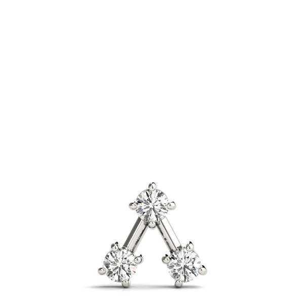 14K White Gold Diamond 3-Stone Pendant