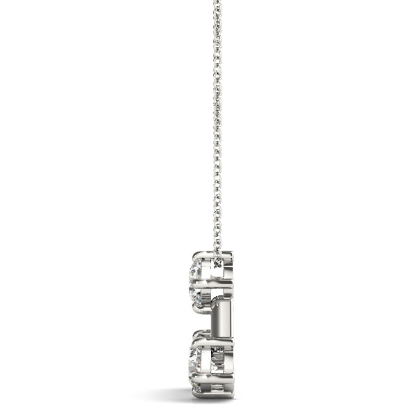 14K White Gold Diamond 3-Stone Pendant