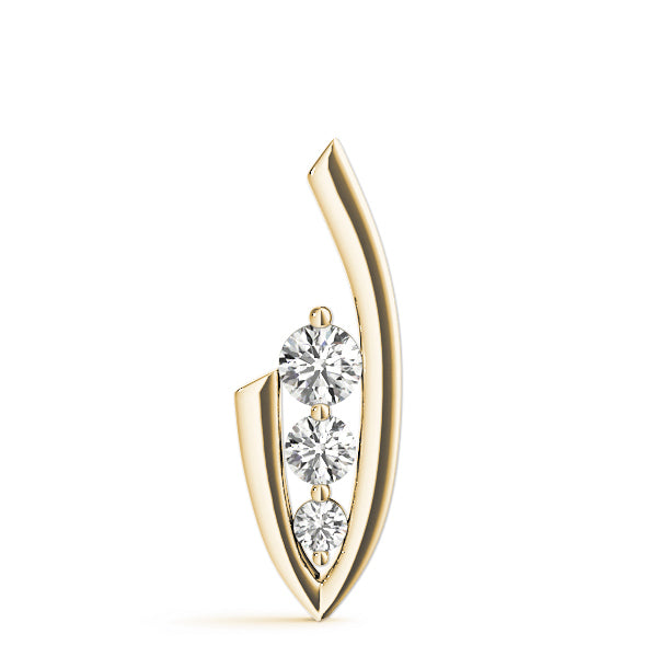 18K Yellow Gold Lab Diamond 3-Stone Pendant