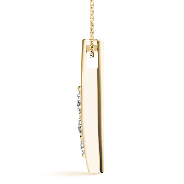 18K Yellow Gold Lab Diamond 3-Stone Pendant