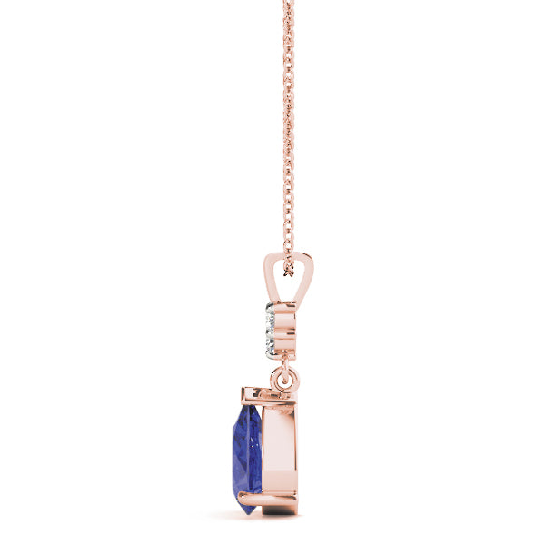 14K Rose Gold Round Diamond Fashion Pendant