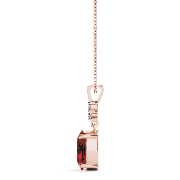 14K Rose Gold Oval Diamond Fashion Pendant